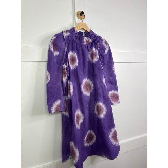 NEW Sea New York Tie Dye Tunic Long Sleeve Mock Neck Purple Mini Dress - Picture 3 of 7